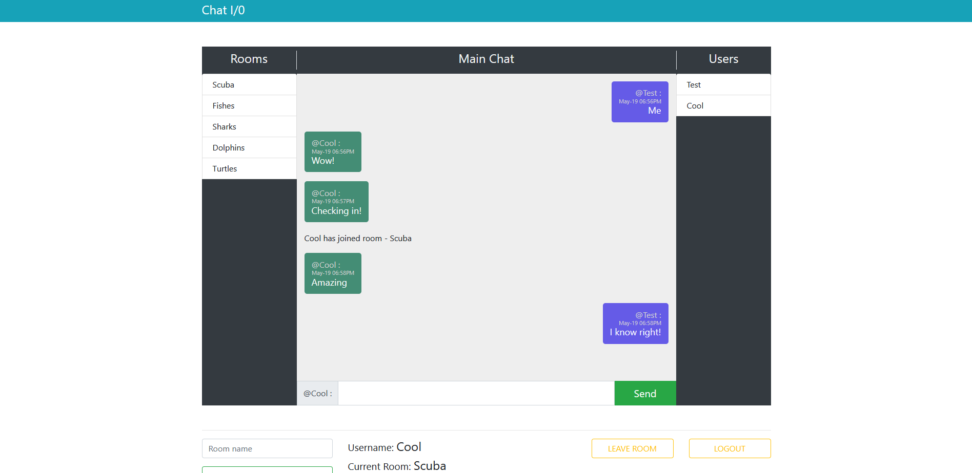 Chat I/O — Real-Time Web Chat Application