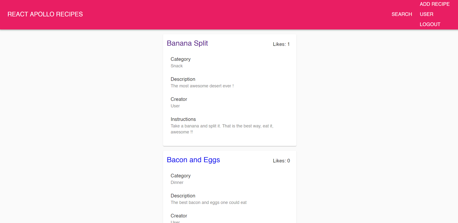 React Apollo Recipes — Full-Stack GraphQL Recipe App