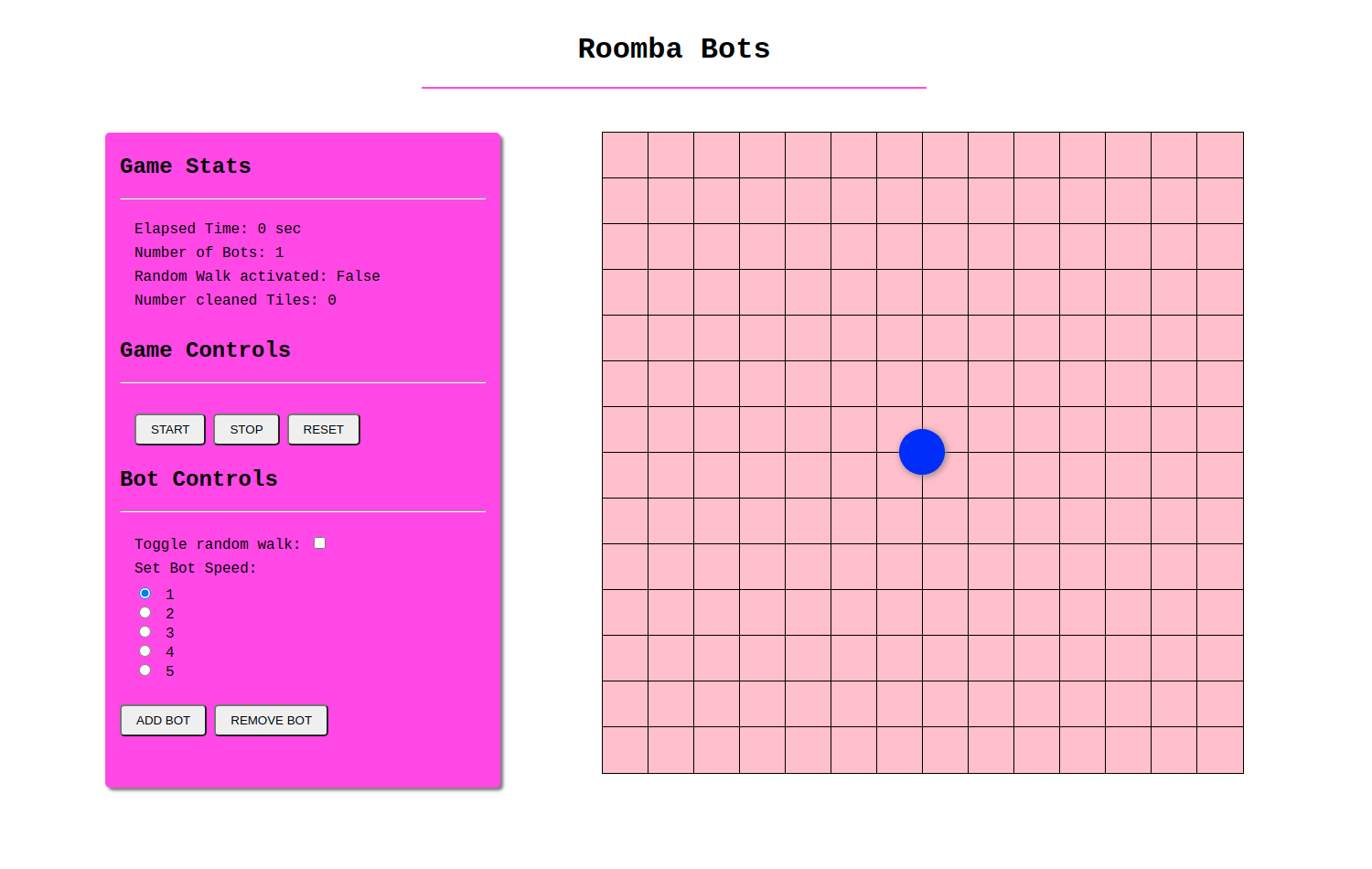 Roomba Bots — Interactive Robot Cleaning Simulation